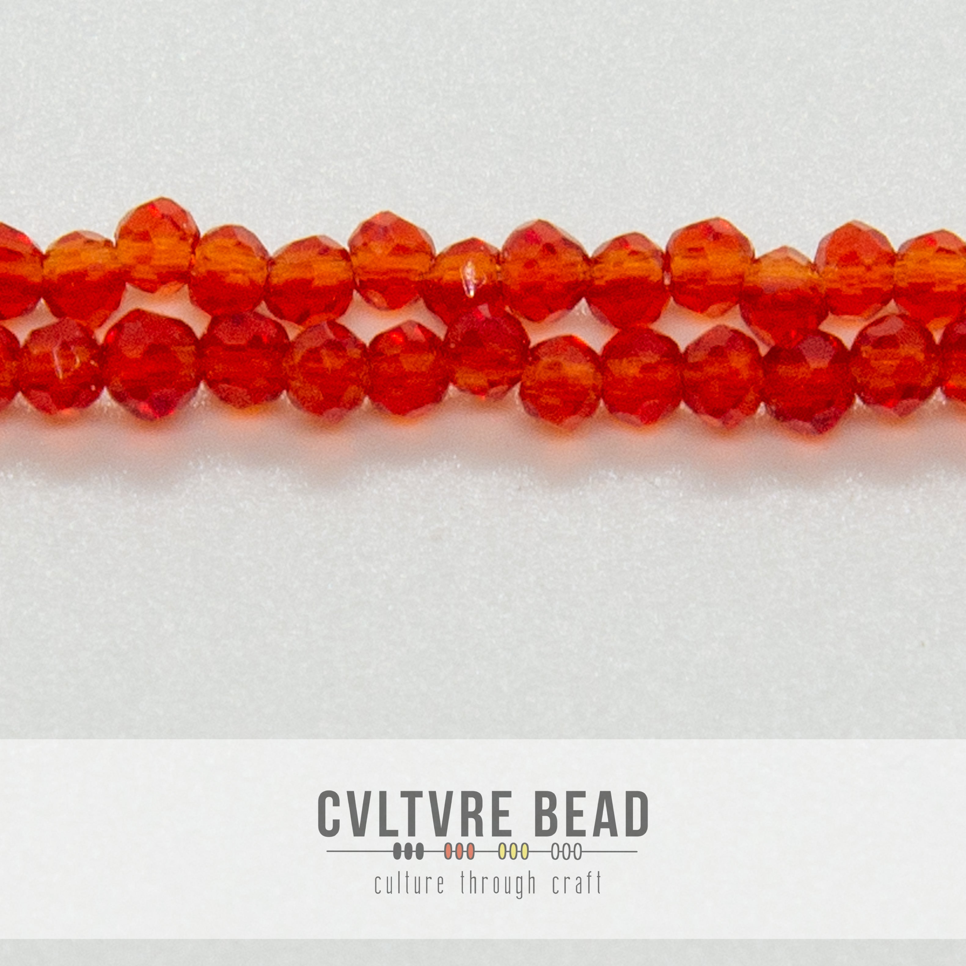 Crystal Lane Rondelle - 1.5x2.5mm -  Trans. Red
